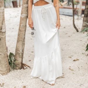 Pink lily maxi skirt